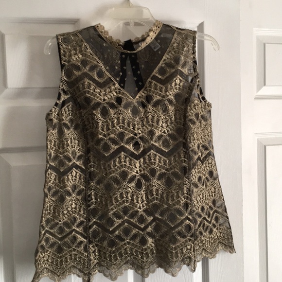 Black and gold sheer cover over shirt Size M - Picture 1 of 3